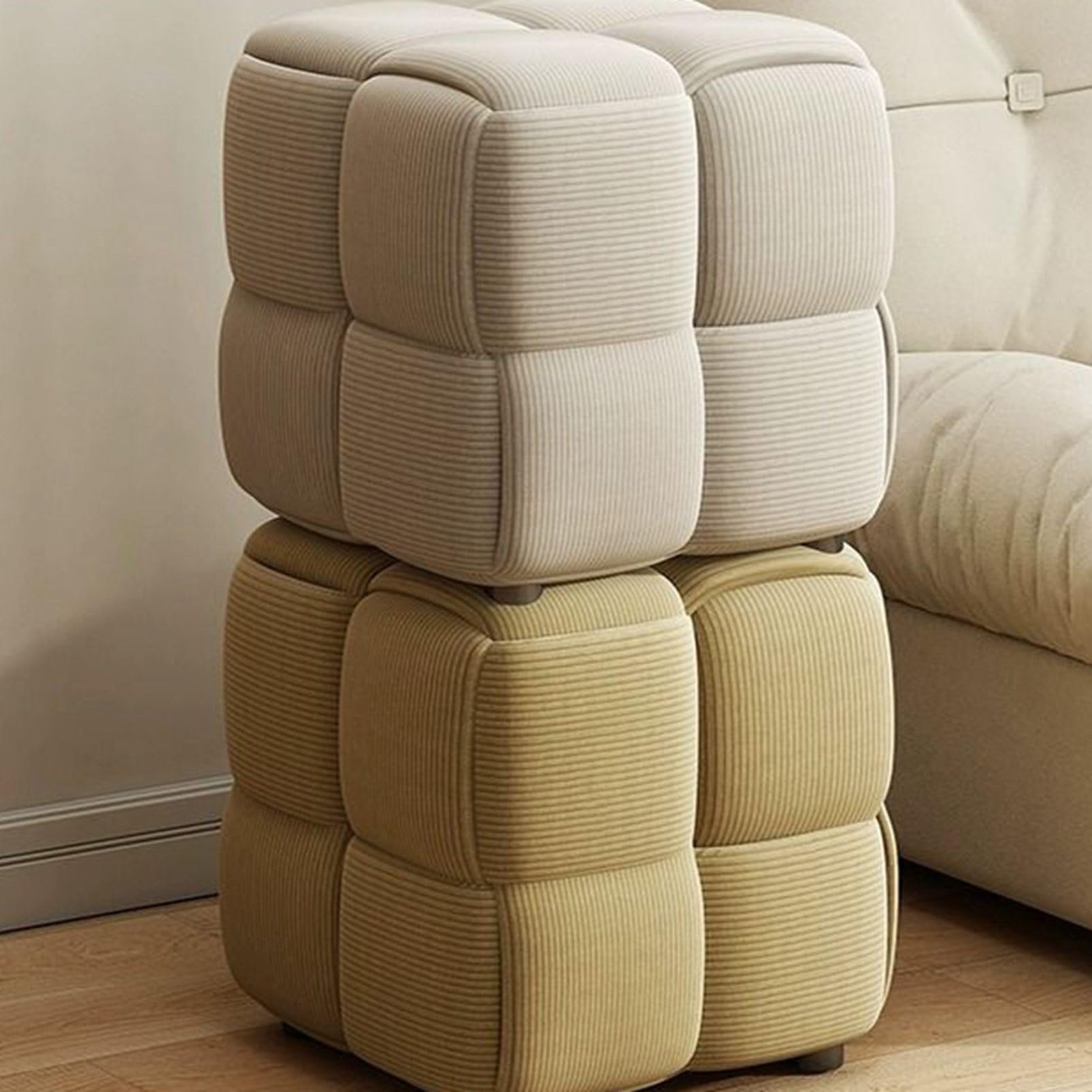 d*3様 FLEXFORM オットマン スツール 編み込みレザー Amazon｜足置き台 スツール 編み込みデザイン フットスツール